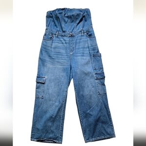 Wild Fable Blue Denim Cargo Jumpsuit